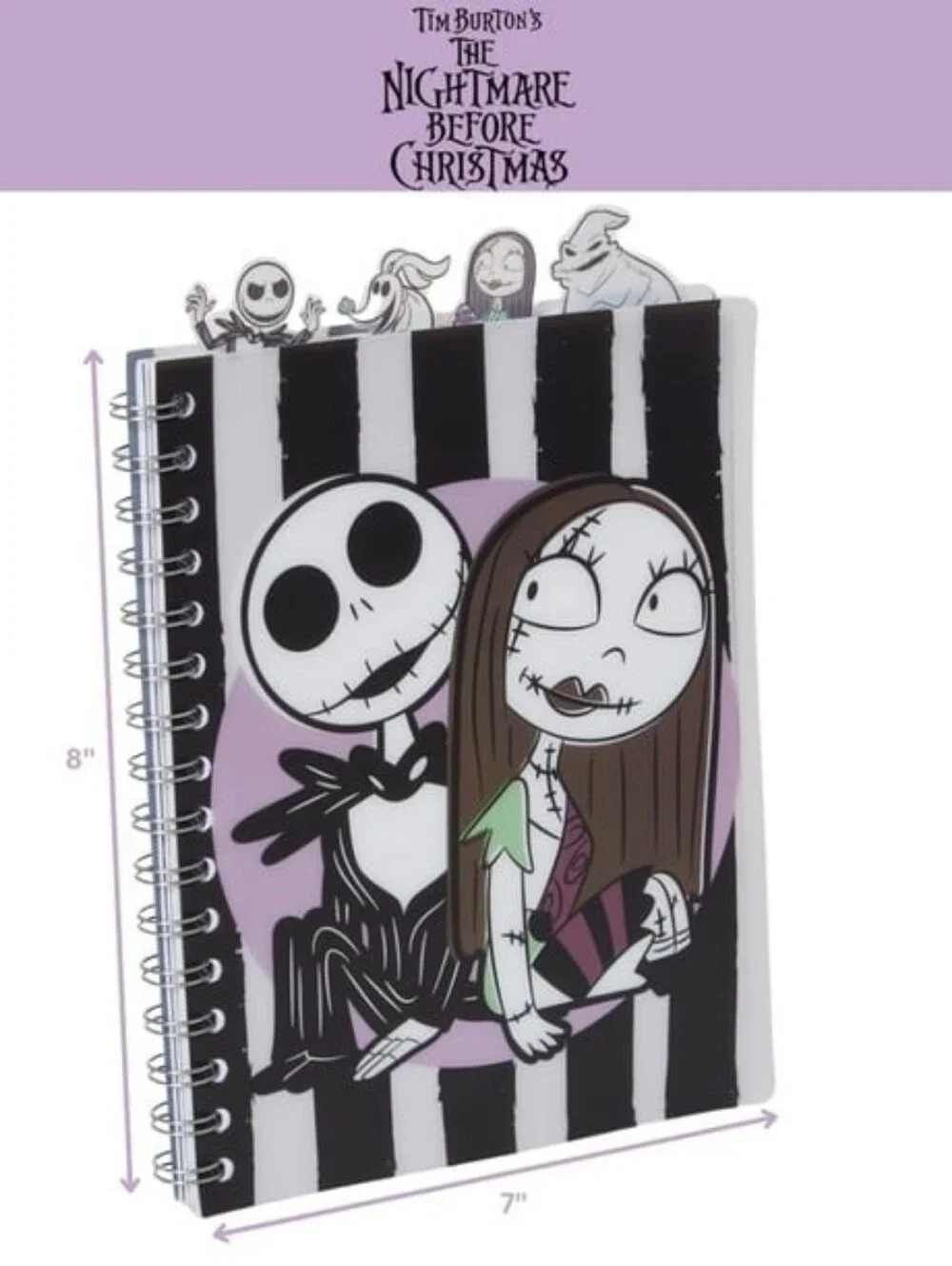 The Nightmare Before Christmas Sally & Jack Spiral Notebook - Purple